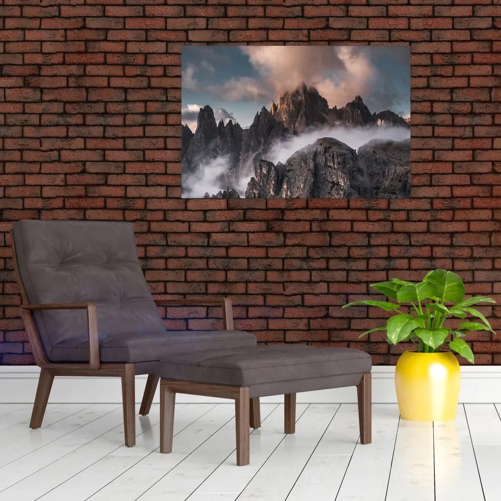 Tablou - Dolomiți Italieni ascunși în ceață (90x60 cm)