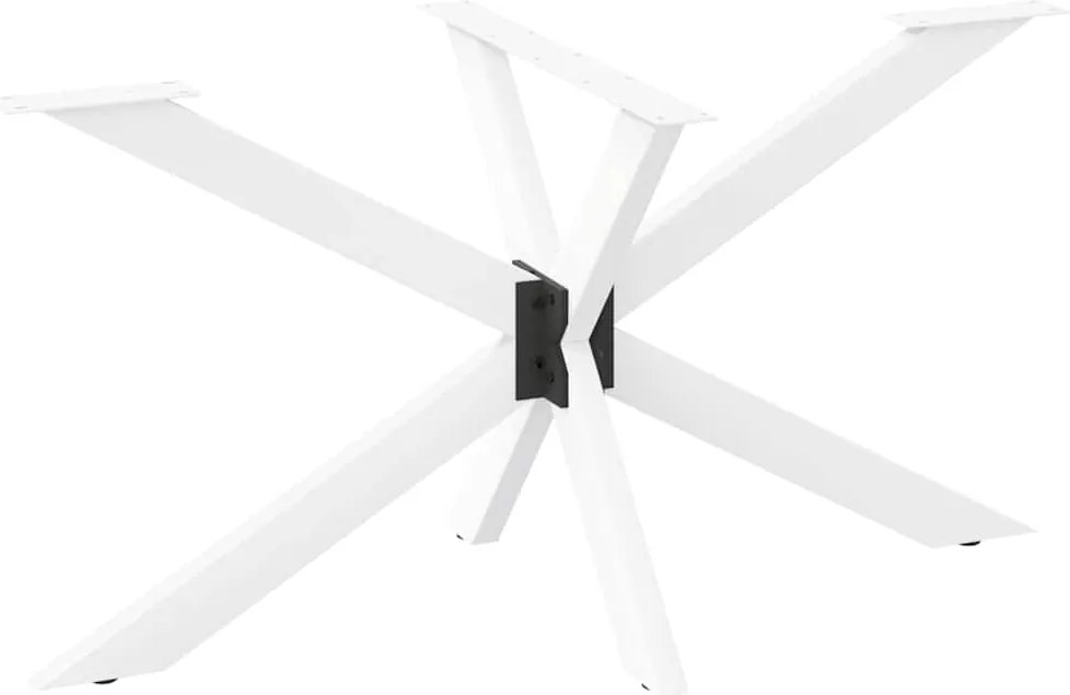 vidaXL Picior masă de sufragerie, formă de păianjen, alb, 120x68x(72-73) cm, oțel