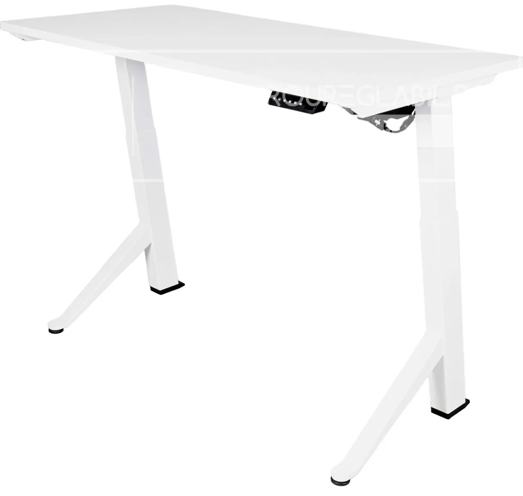 Birou reglabil electric TerrA2Y WHITE-cadru in Y, profil cadru alb (Dimensiune blat: 137x67cm, Culoare blat: Stejar negru 18mm)