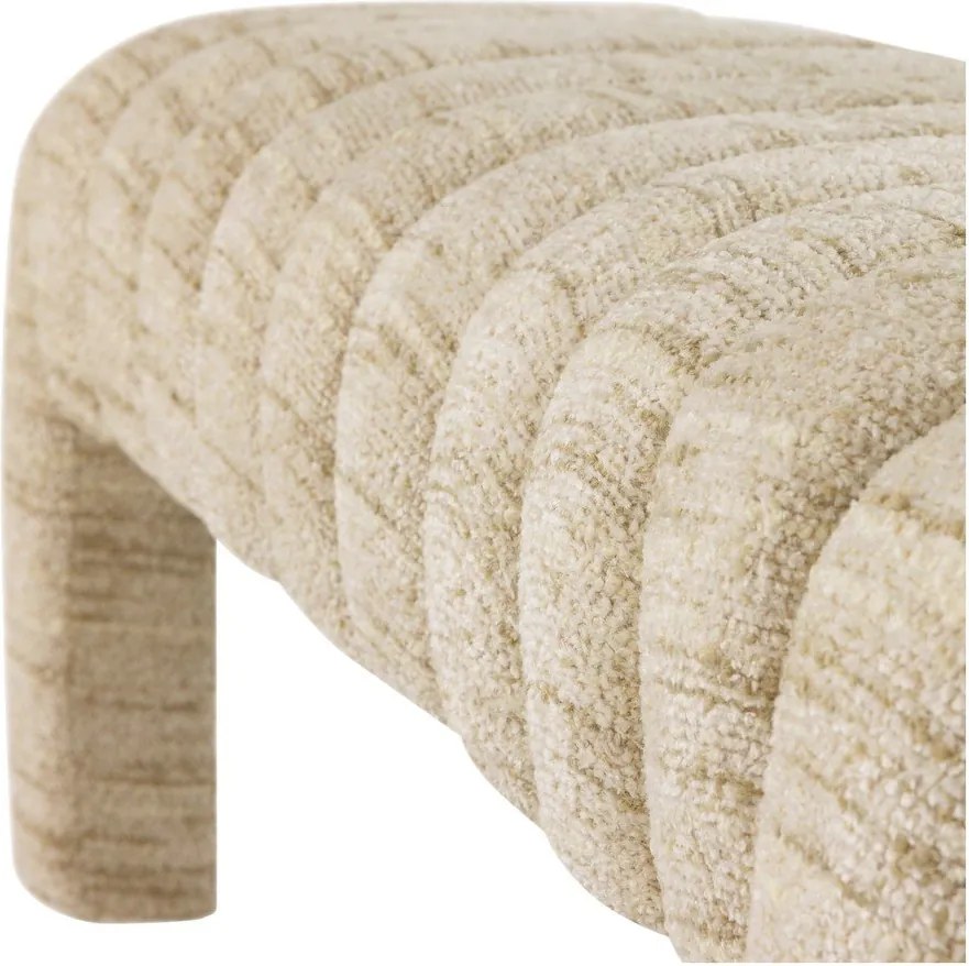 Bancă bej capitonată cu tapițerie din țesătură bouclé Frex – WOOOD