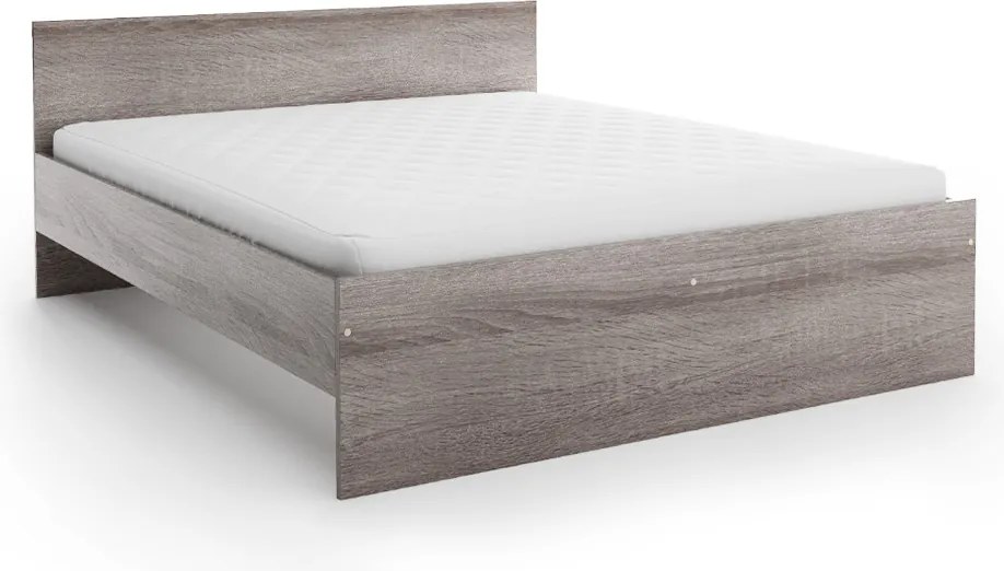 Pat ELISA 180 x 200 cm, stejar trufa Saltele: Cu saltele Coco Maxi 20 cm, Somiera pat: Cu lamele drepte