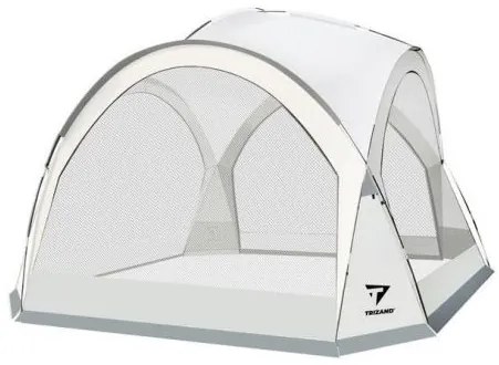 Pavilion/foisor pentru gradina/terasa/piscina, cadru fibra de sticla, cu plasa tantari, iluminare LED, telecomanda, 3.5x3.5x2.4 m