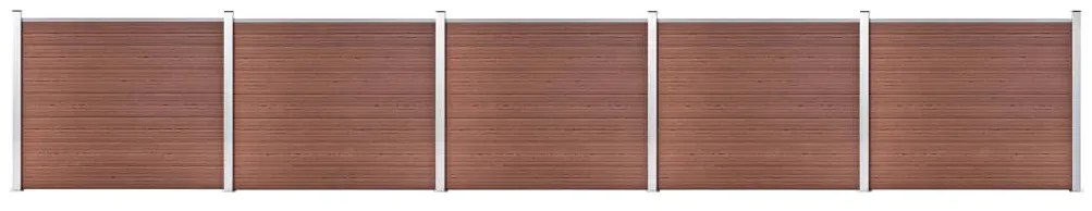 vidaXL Set panouri gard, 872x146 cm, maro, WPC