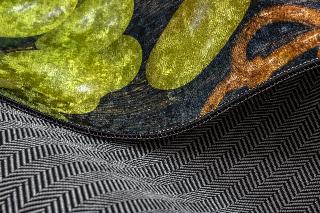 ANDRE 9009 covor lavabil Gustări bucatarie anti-alunecare - maro / galben