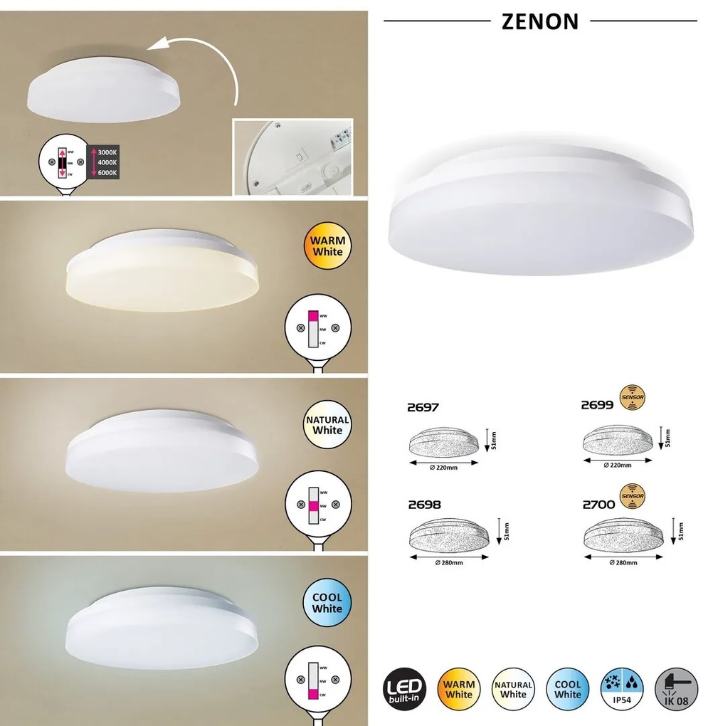 Plafoniera LED pentru baie IP54 Zenon 28cm
