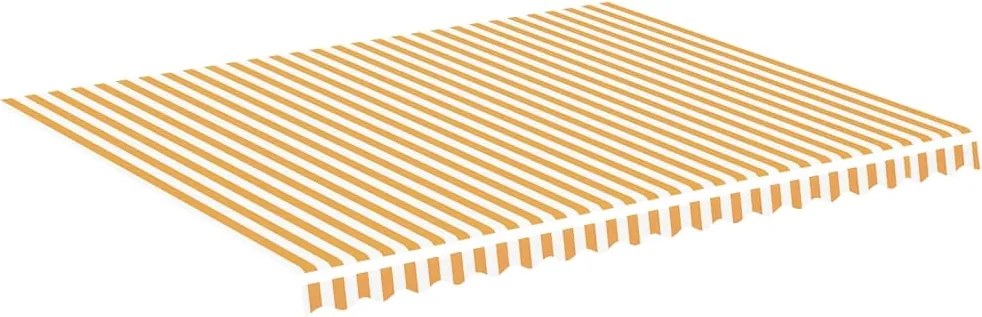 vidaXL Pânză de rezervă copertină, galben și alb, 4,5x3,5 m