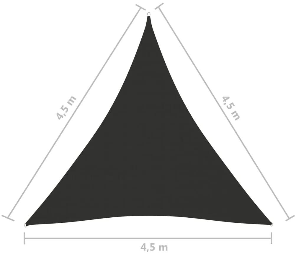 Parasolar, antracit 4,5x4,5x4,5 m tesatura oxford, triunghiular Antracit, 4.5 x 4.5 x 4.5 m