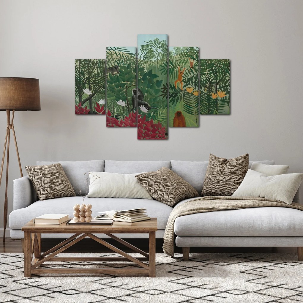 Tablou - Henri Rousseau, Tropical Forest with Monkeys, reproducere (150x105 cm)