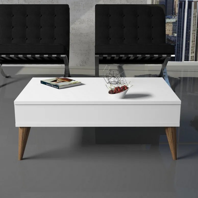 Set Comoda TV si Masuta de Cafea Living Best Alb