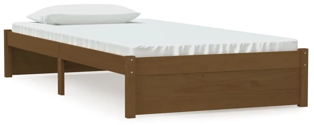 814942 vidaXL Cadru de pat, maro miere, 100x200 cm, lemn masiv
