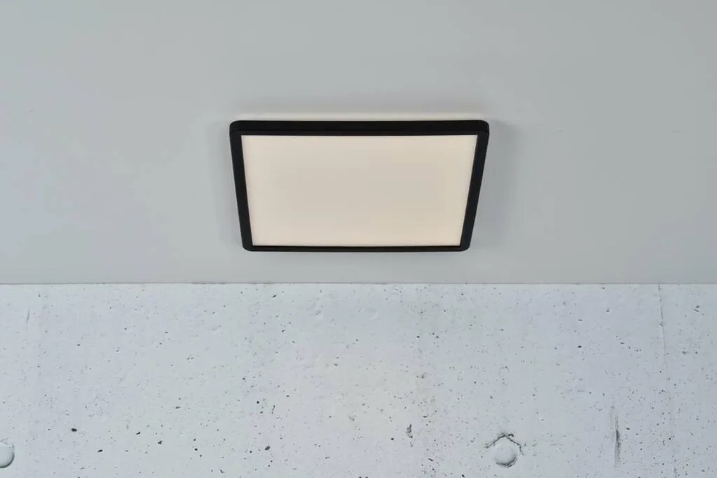 Plafoniera LED design silm IP54 baie Oja square 29 negru 3000-4000K 2015066103 NL