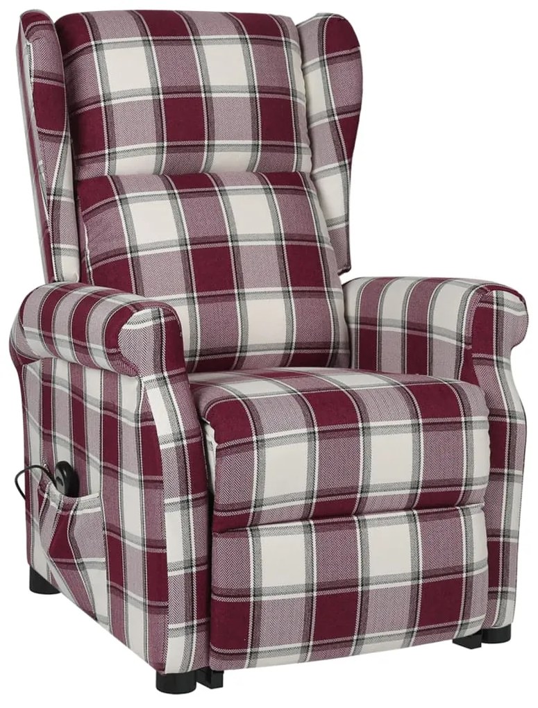 329477 vidaXL Fotoliu rabatabil cu ridicare, roșu, material textil