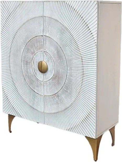 Dulap design vintage GOLDEN SUNSET 120cm Mango alb