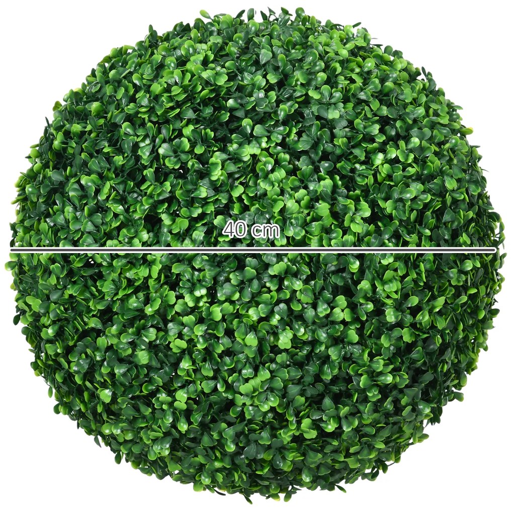 HOMCOM Set de 2 Bile Artificiale, Bile de Arbori Topiari din Buxus,  Ø40cm, Verde | Aosom Romania