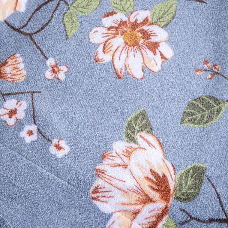 Pătură cu blăniță MAGNOLII aurie 150 x 200 cm