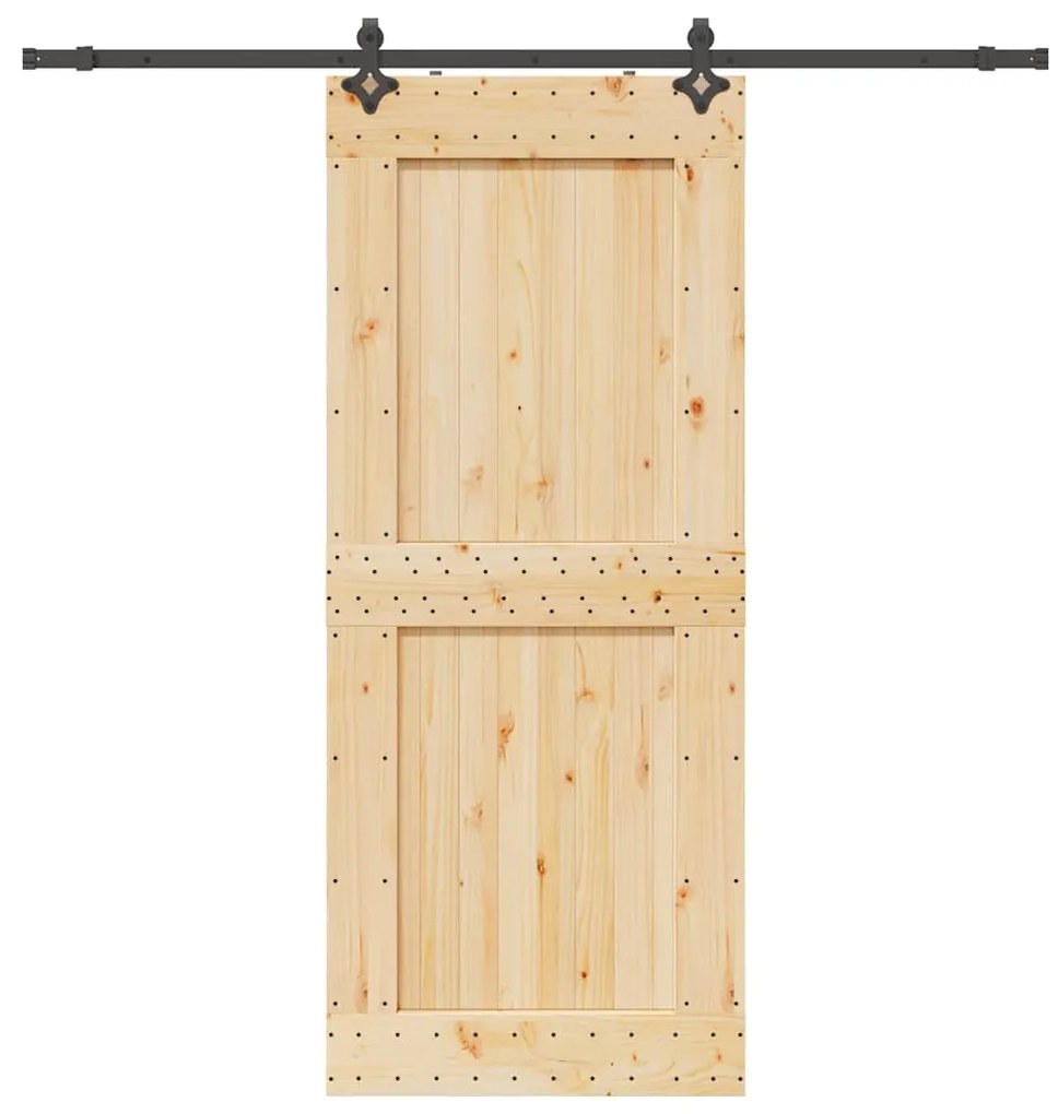 vidaXL Ușă glisantă cu set de feronerie 95x210 cm, lemn masiv de pin