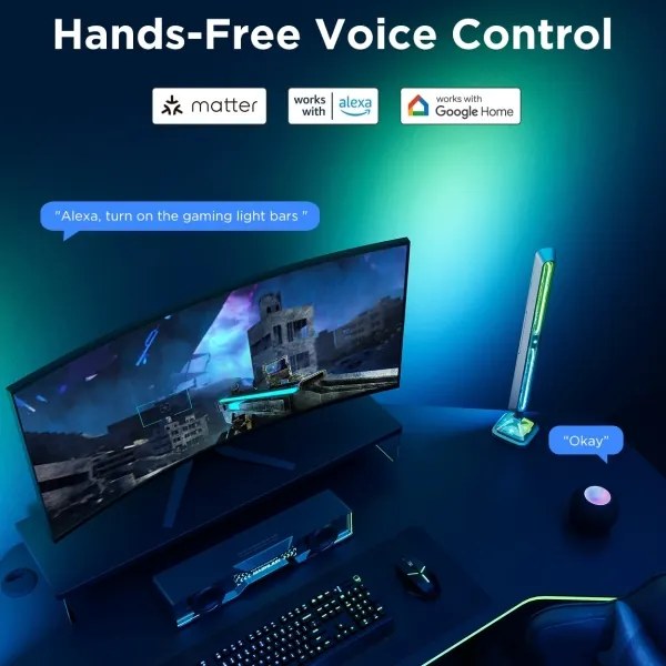 Govee Smart RGBIC Gaming Pro - panouri LED compatibile cu Matter și Wi‑Fi