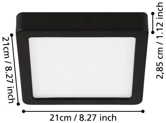 Eglo 900651 - Plafonieră LED pentru baie FUEVA, 17 W, 230 V, IP44, crom