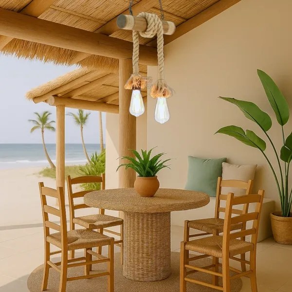 Lustră pe lanț Brilagi KOS 2xE27/60W/230V fag