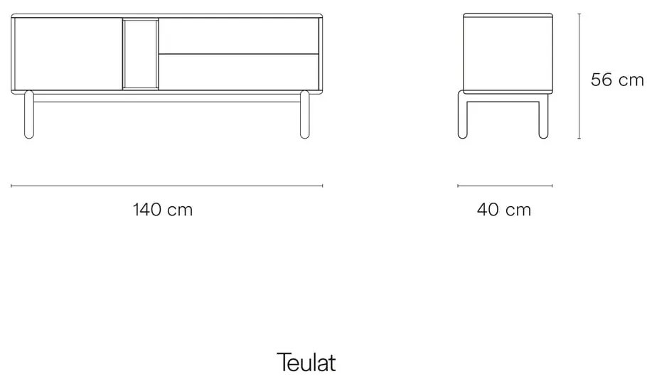 Masă TV albastră/gri 140x56 cm Corvo – Teulat