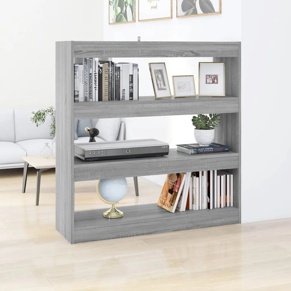 813633 vidaXL Bibliotecă/Separator cameră, gri sonoma, 100x30x103 cm