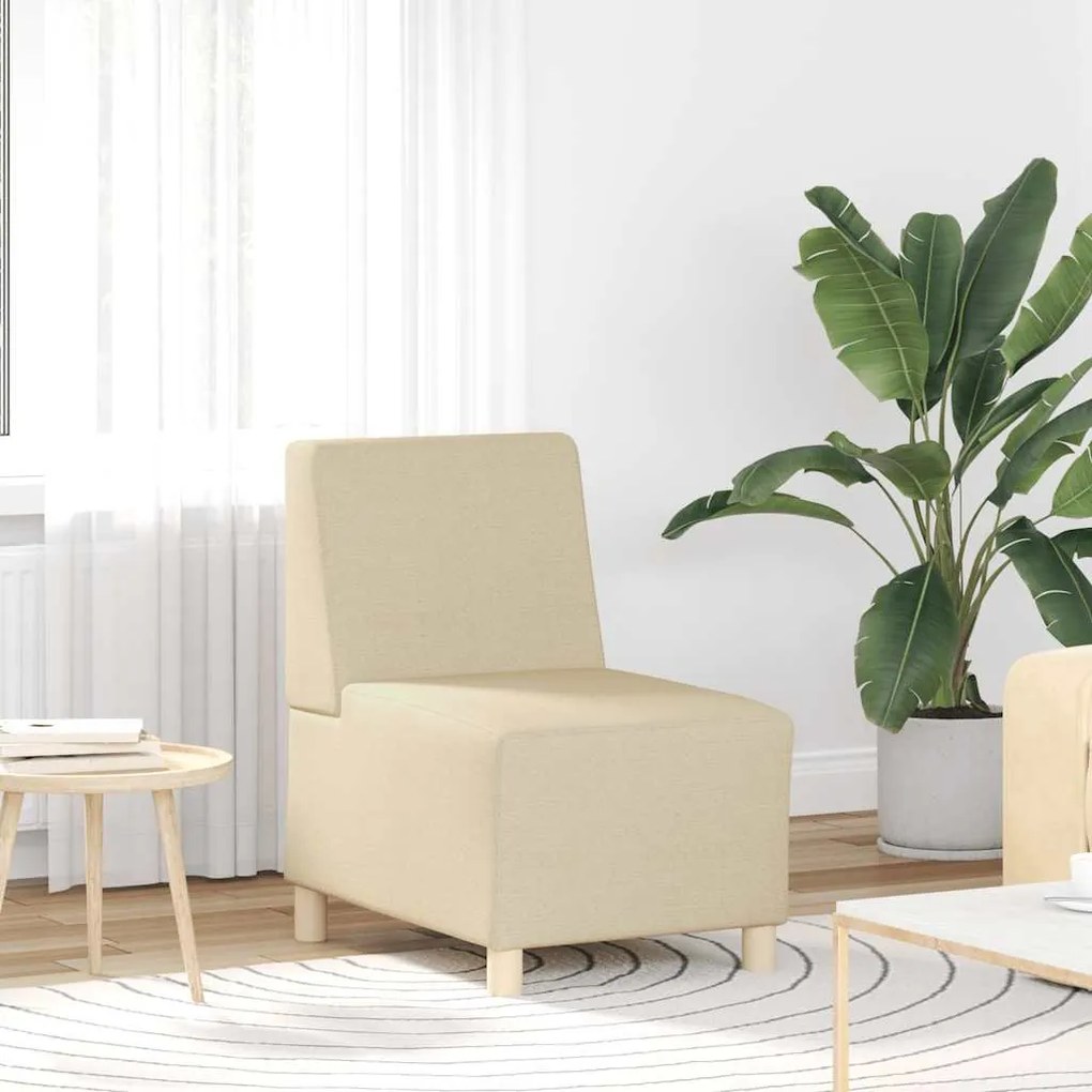 vidaXL Canapea Scaun fără brațe, crem, 55 cm, material textil