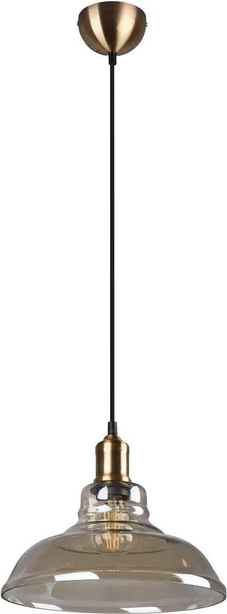 Lustră alămie din metal cu abajur din sticlă ø 28 cm Aldo – Reality