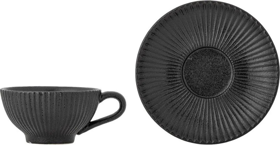 Ceașcă neagră pentru cappuccino din ceramică 200 ml Neri – Bloomingville