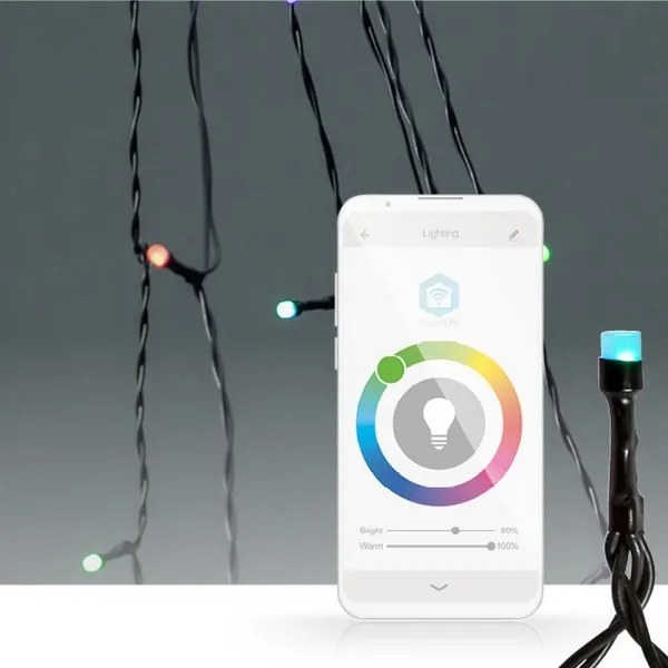 Nedis WIFILXT01C180 - Perdea LED RGB, 240 LED, 11 funcții, 8 m, IP65, Wi-Fi Tuya