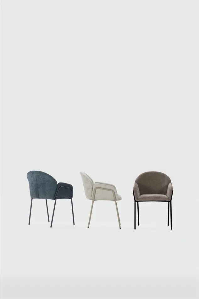 Set de scaune de sufragerie piersică 2 buc. tapițat Aslin – MOME