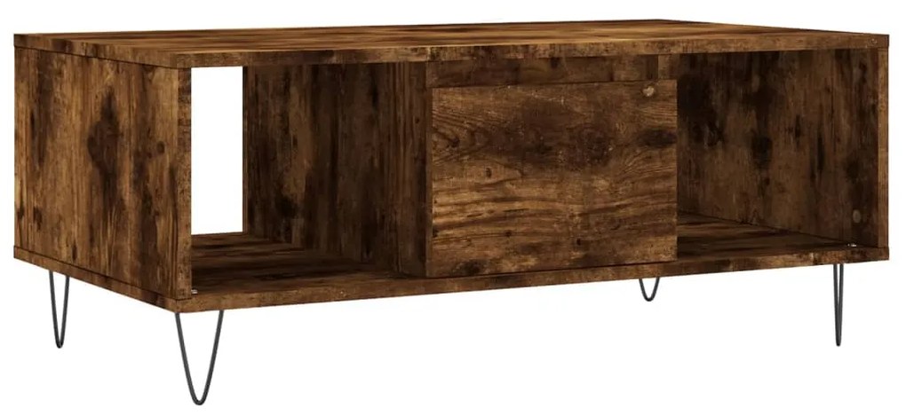 vidaXL Măsuță de cafea, stejar fumuriu, 90x50x36,5 cm, lemn prelucrat
