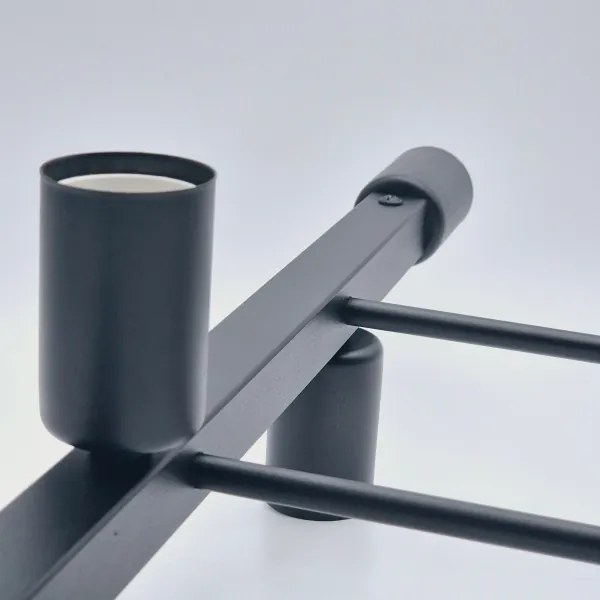 Lustră pe tijă ASTRID 6xE27/60W/230V negru