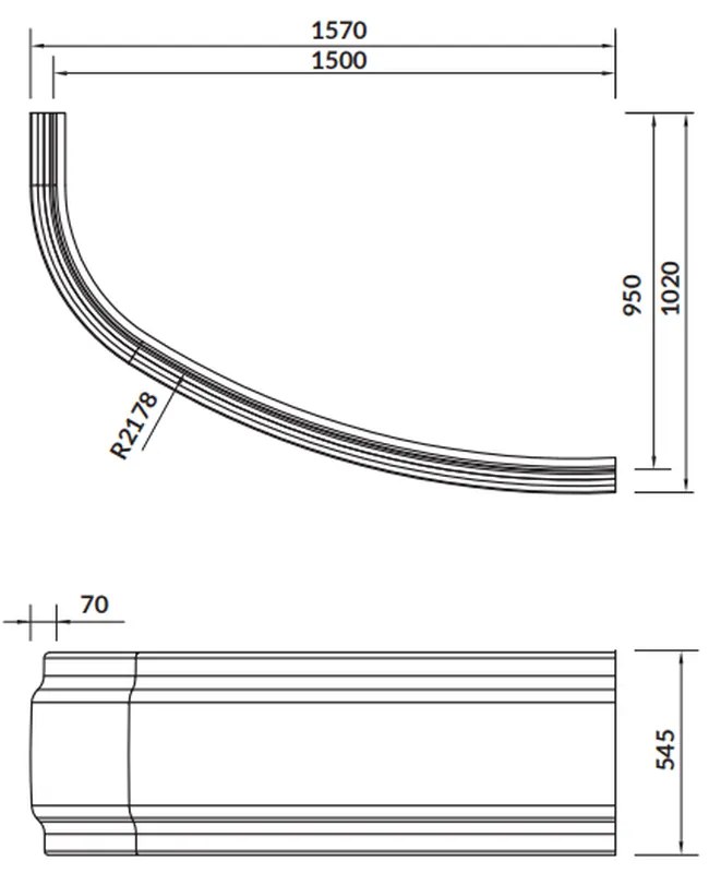 Masca frontala cada 150 cm, orientare stanga dreapta, Cersanit Joanna New