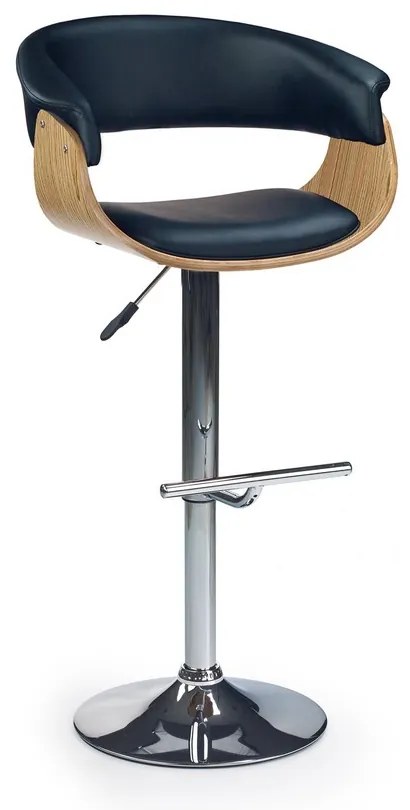 Scaun de bar Clifton, negru/lemn natural