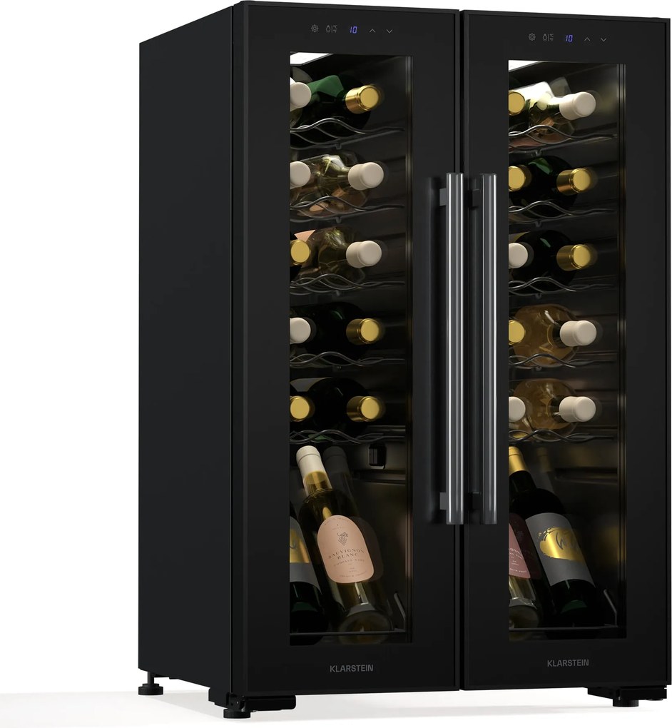 Klarstein Frigider pentru vin Shiraz, 2 zone de răcire, comandă tactilă, iluminare LED, model independent