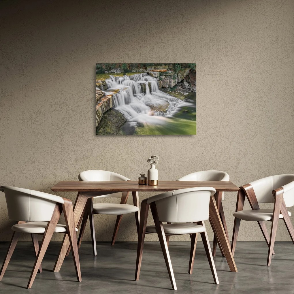 Tablou pe sticlă cu cascade (70x50 cm)