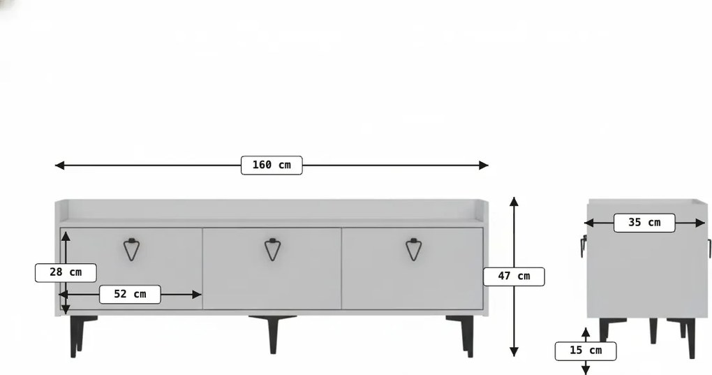 Comoda TV PIENA 160 cm, alb
