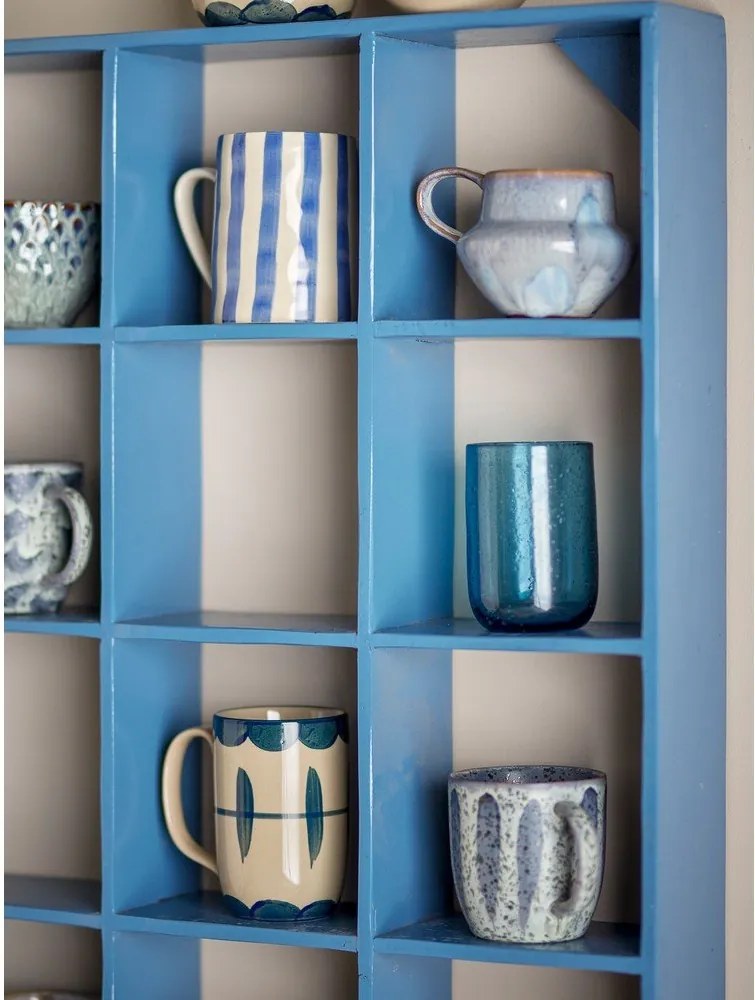 Raft albastru etajat din lemn reciclat 70 cm Bekka – Bloomingville