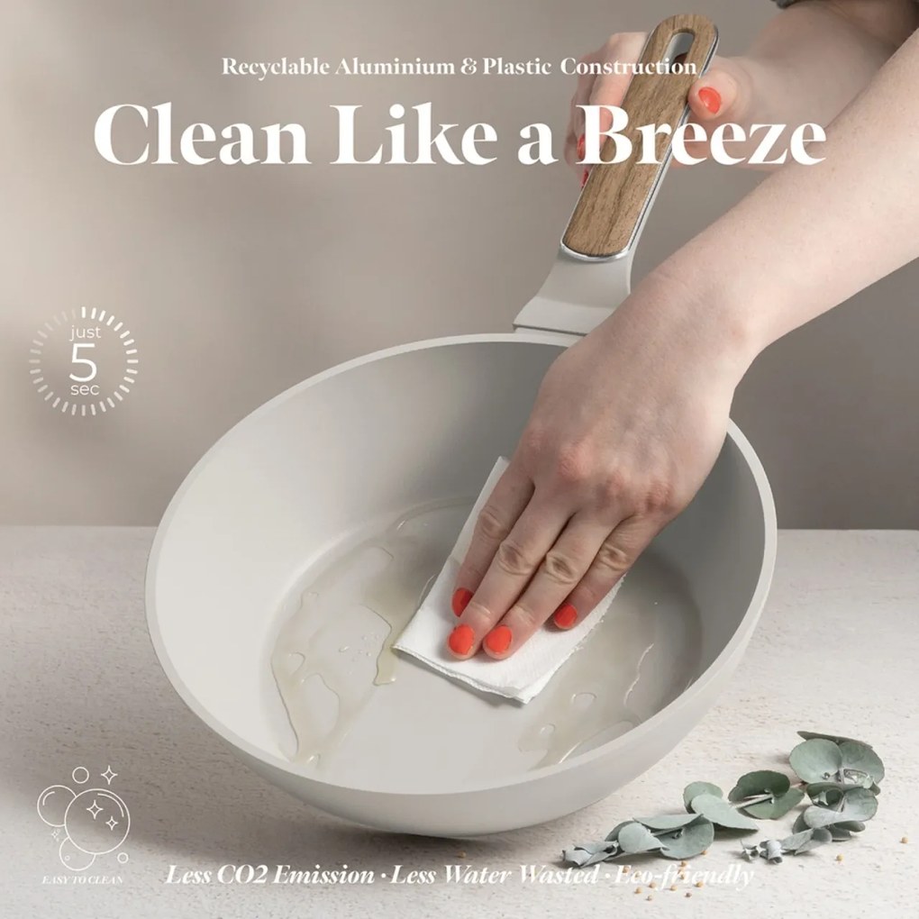 Set oale si tigai 15 piese, manere insertie lemn Sahara Nordic Berlinger Haus BH 8325, inductie, design modern