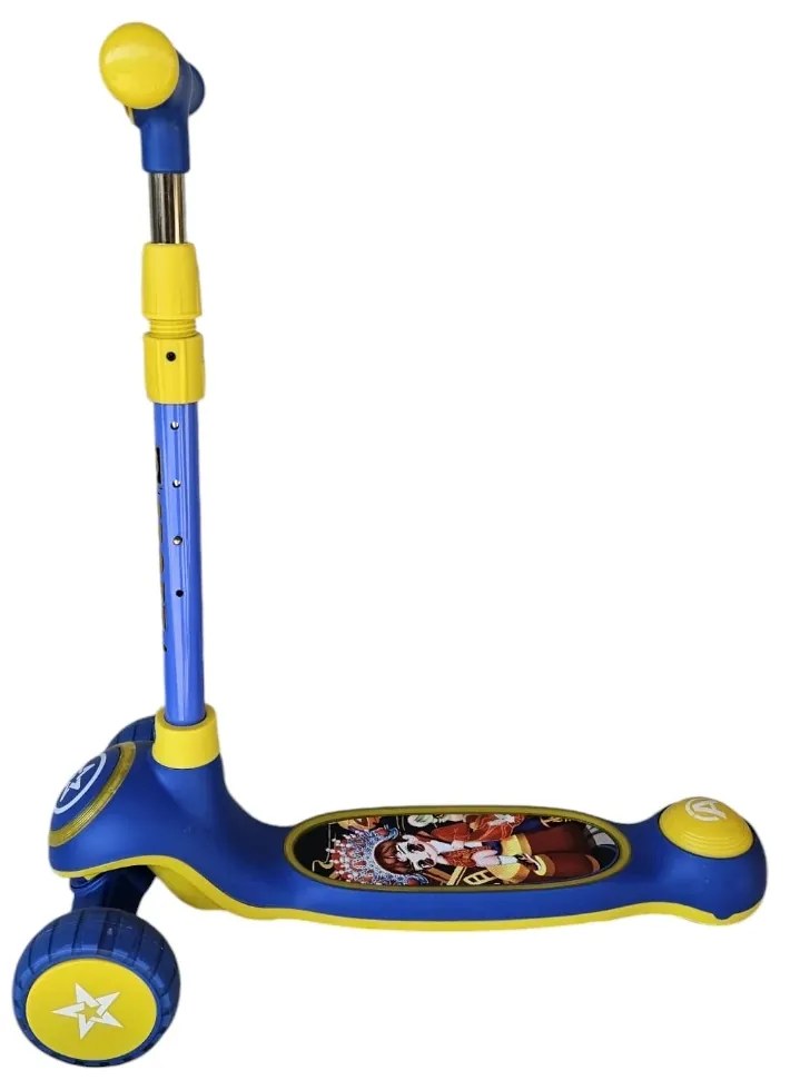 Trotineta copii cu roti luminoase din silicon NOVOKIDS™ Mini Scooter 9080, Cu melodii si lumini, 3 roti, Pliabila, Maner reglabil pe inaltime, Maxim