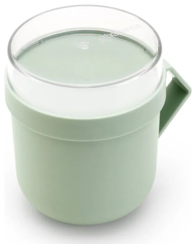 Ceasca pentru supa cu capac Brabantia Make&Take 1006294, 600+180 ml, Capac cu infiletare, Fara BPA, Verde