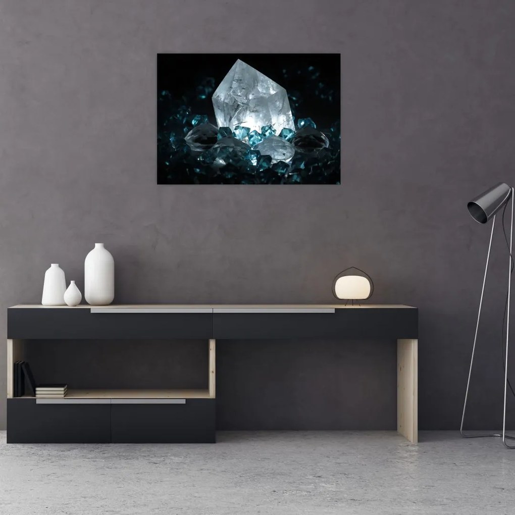 Tablou pe sticlă cu cristal (70x50 cm)