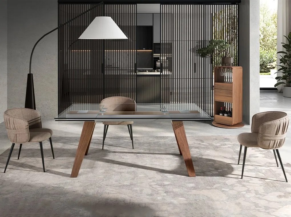 Masa extensibila deosebita design LUX Glass 180-270cm