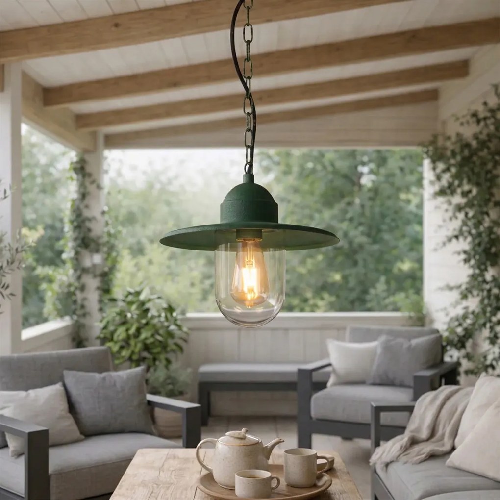 Lampă modernă suspendată pentru exterior verde închis IP44 - Kansas