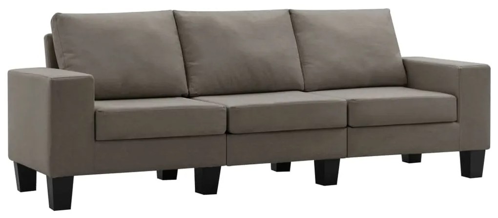 287129 vidaXL Canapea cu 3 locuri, gri taupe, material textil