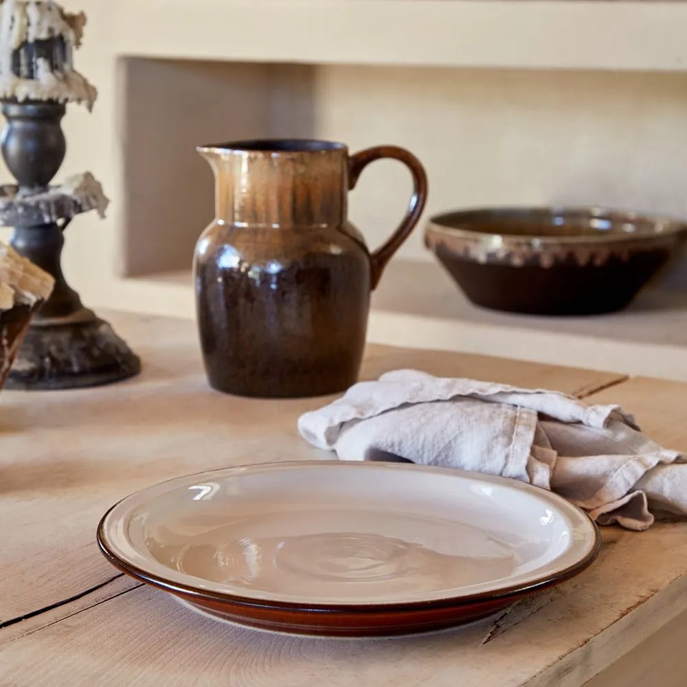 Farfurie cărămiziu-bej din gresie ø 26 cm Poterie – Casafina