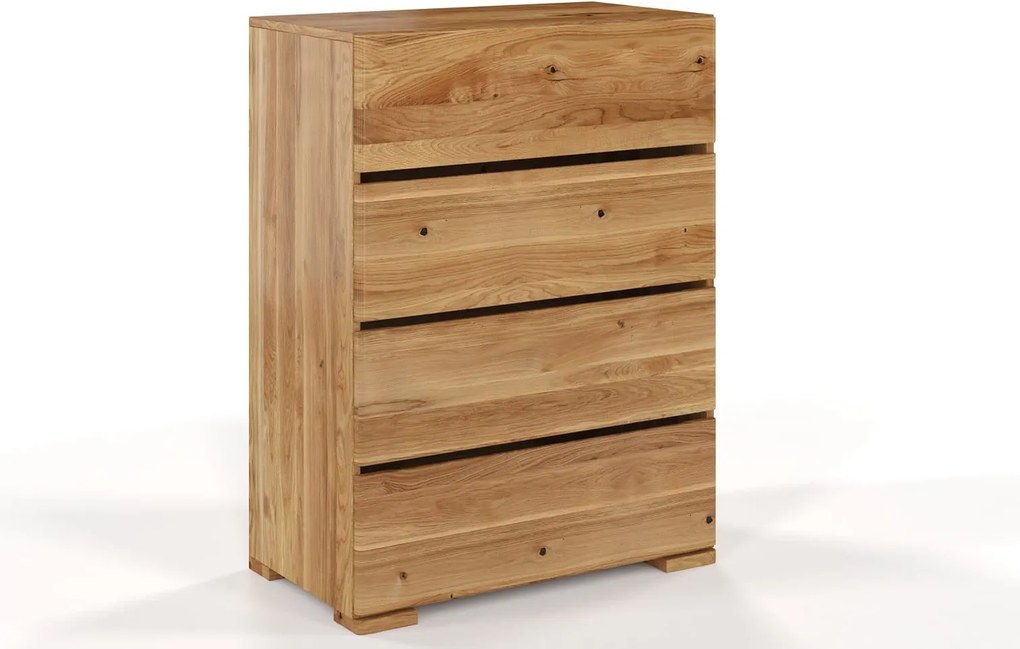Comodă lemn masiv TerraCraft Stejar 3 Sertare, 80 × 45 × 108 cm - Stejar auriu