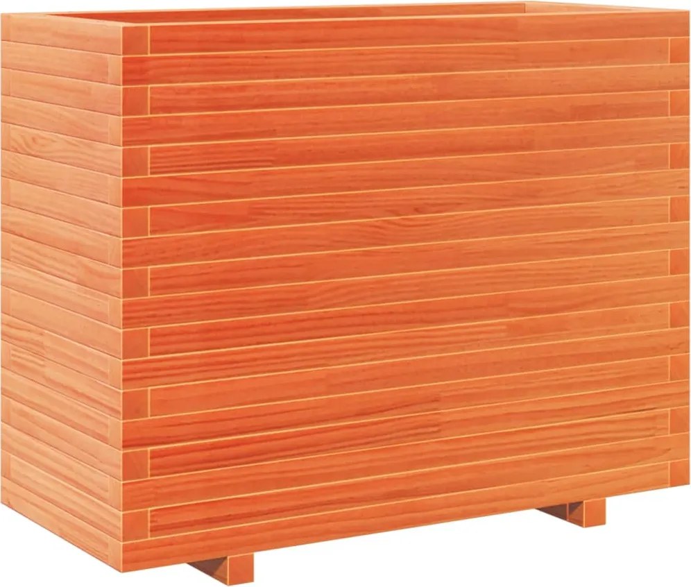 vidaXL Jardinieră grădină, maro ceruit, 90x40x72,5 cm, lemn masiv pin