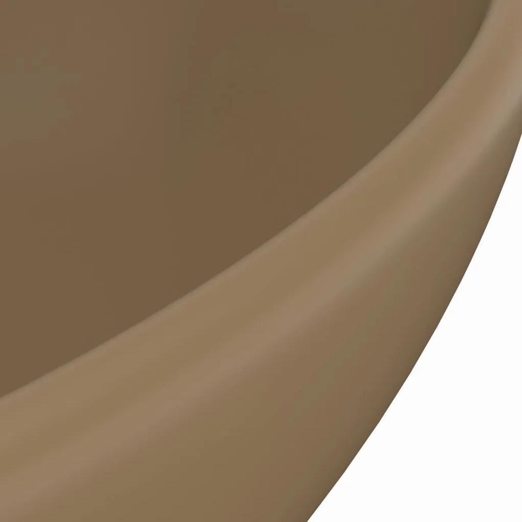 Chiuveta de lux, crem mat, 40 x 33 cm, ceramica, forma ovala matte cream