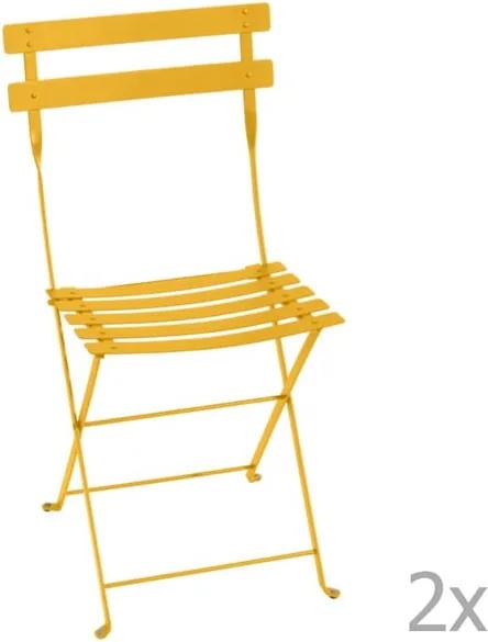 Set 2 scaune grădină pliabile Fermob Bistro, galben